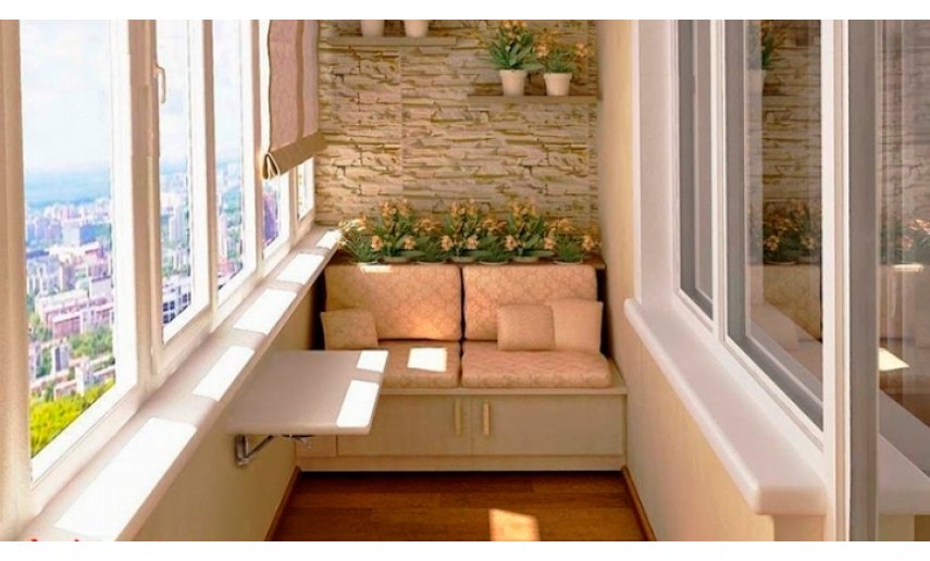 Фото мебели на балкон на заказ - встраиваемой